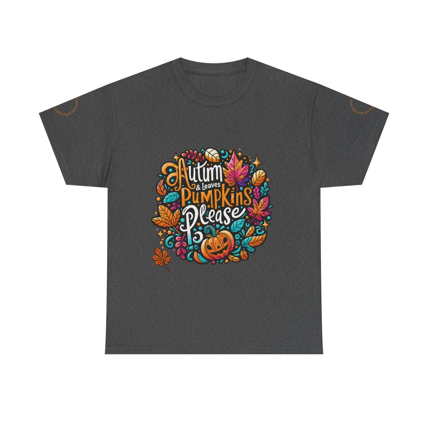 Autumn Leaves & Pumpkins Please Tee - Cups and Caffeine Co.