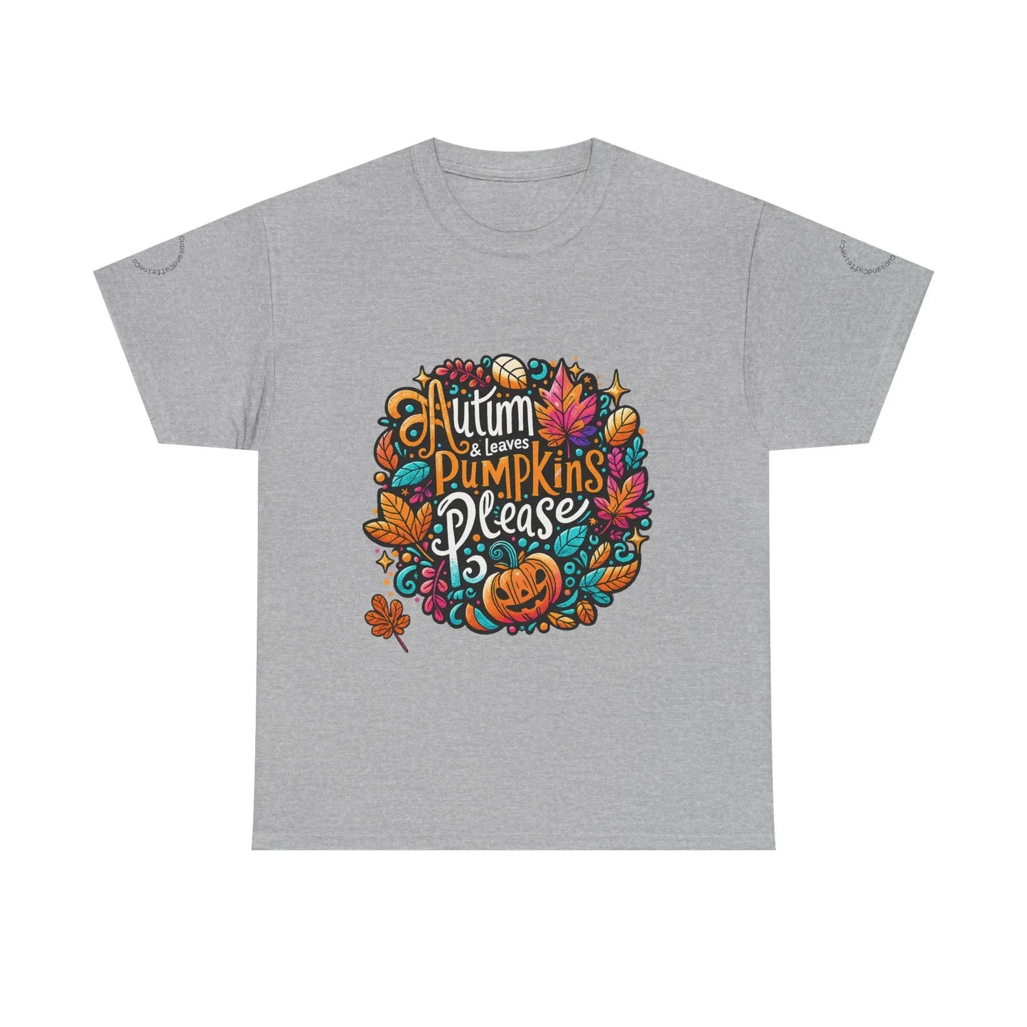 Autumn Leaves & Pumpkins Please Tee - Cups and Caffeine Co.