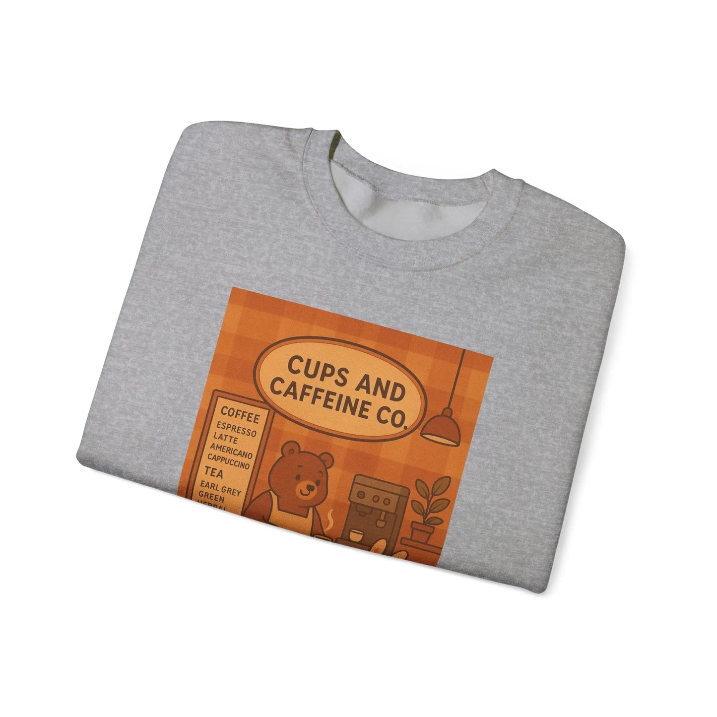 Coffee Shop Unisex Crewneck Sweatshirt | Cozy Gift for Baristas, Cute Animal Print, Fall Apparel Printify