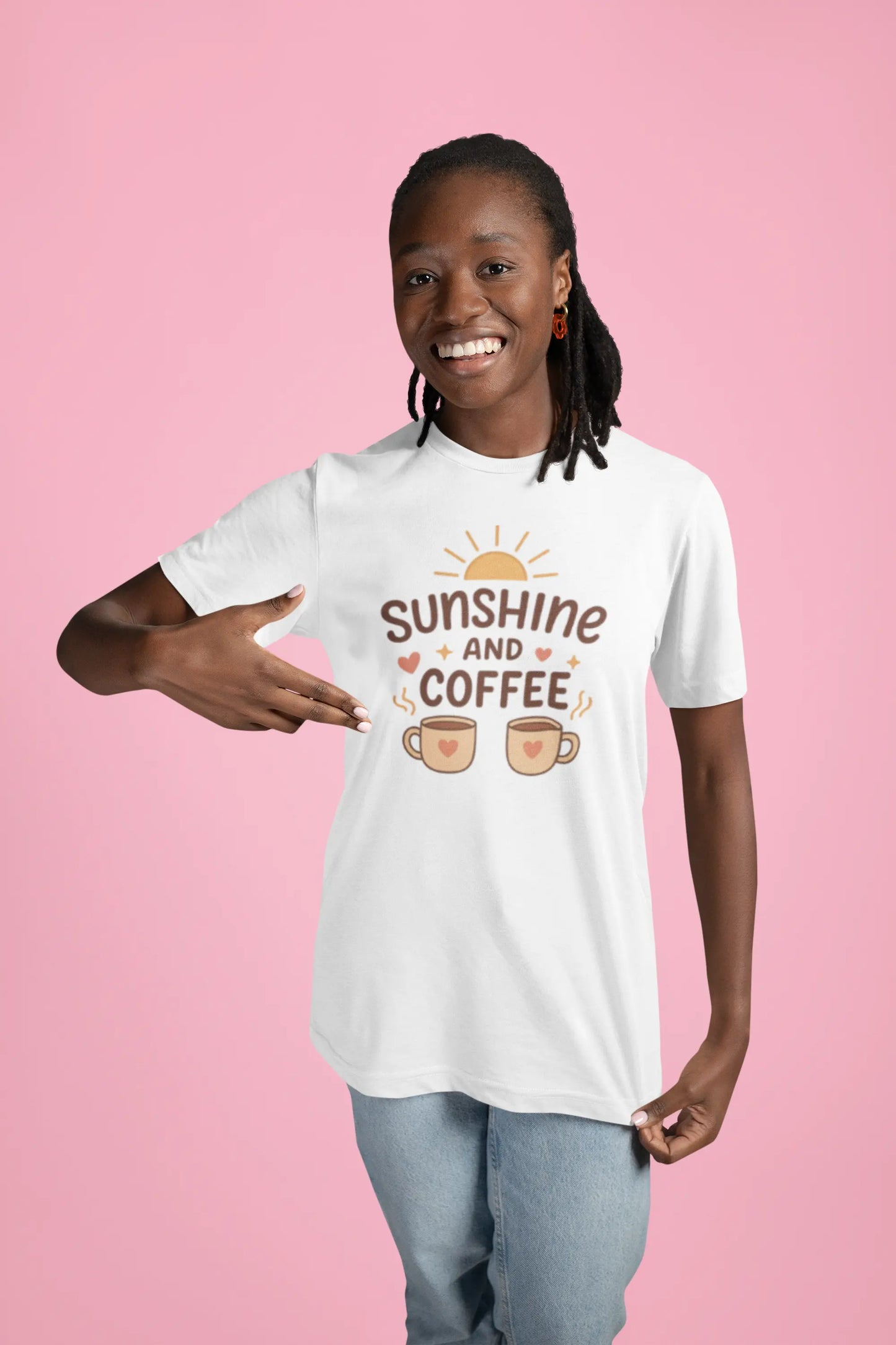 Sunshine and Coffee Tee - Cozy and Comfortable Sunshine Tee Printify