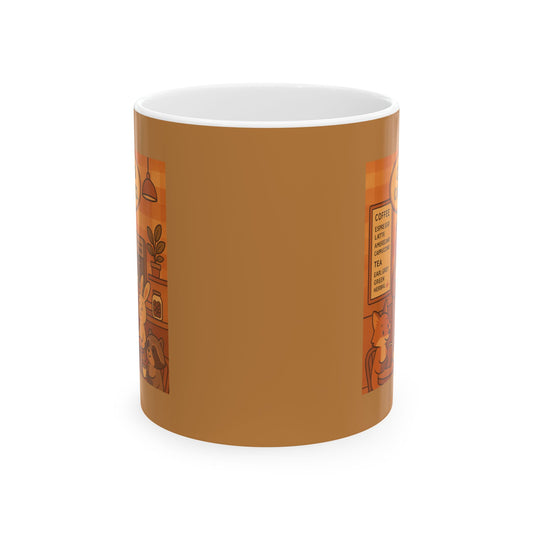 Cozy Animal-Coffee Shop Mug | Cute Coffee Cup for Animal Lovers, Gift for Friends, Tea Mug, Home Decor, Kitchenware