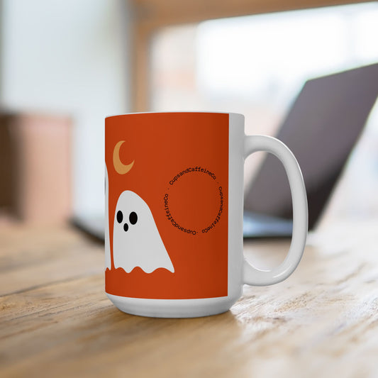 Let's Get Spooky White Version - Cute Halloween Mug 11/15oz - Cups and Caffeine Co.