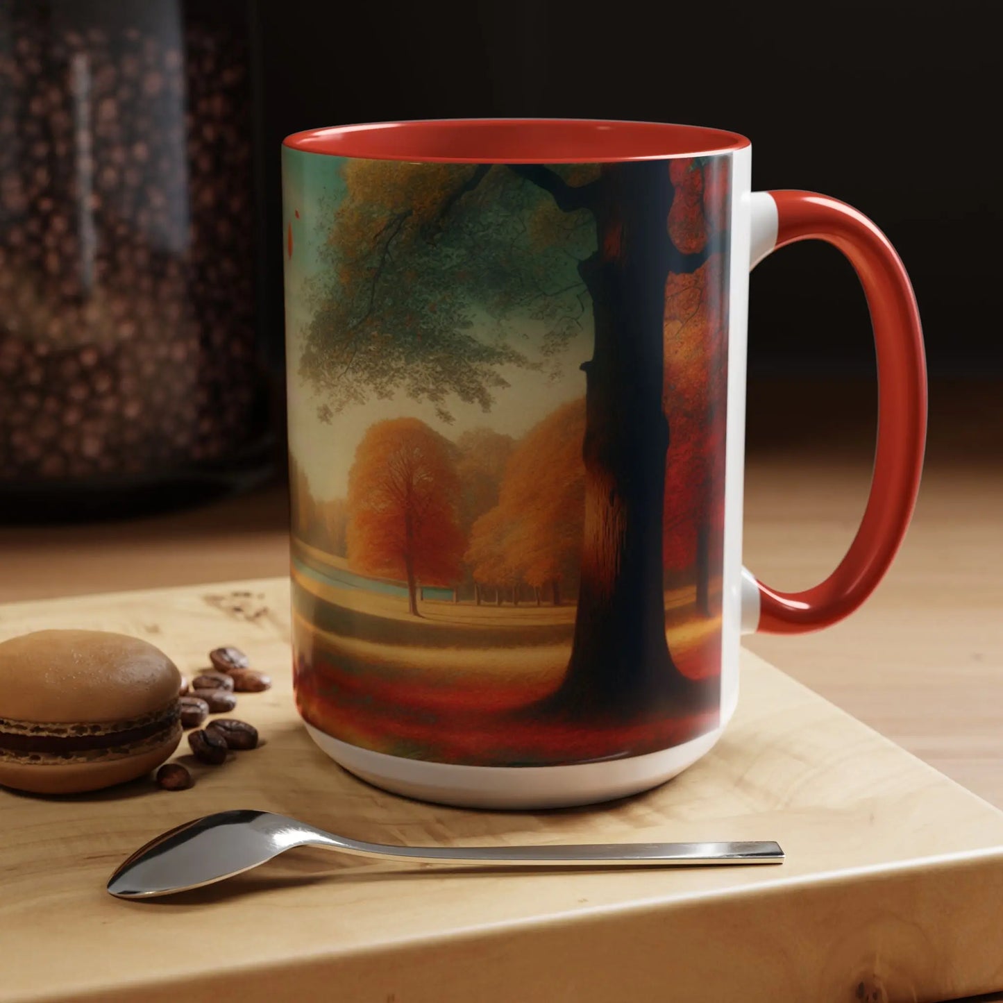Cozy Autumn Panorama Accent Mug 15oz - Cups and Caffeine Co.