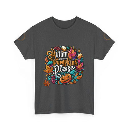 Autumn Leaves & Pumpkins Please Tee - Cups and Caffeine Co.