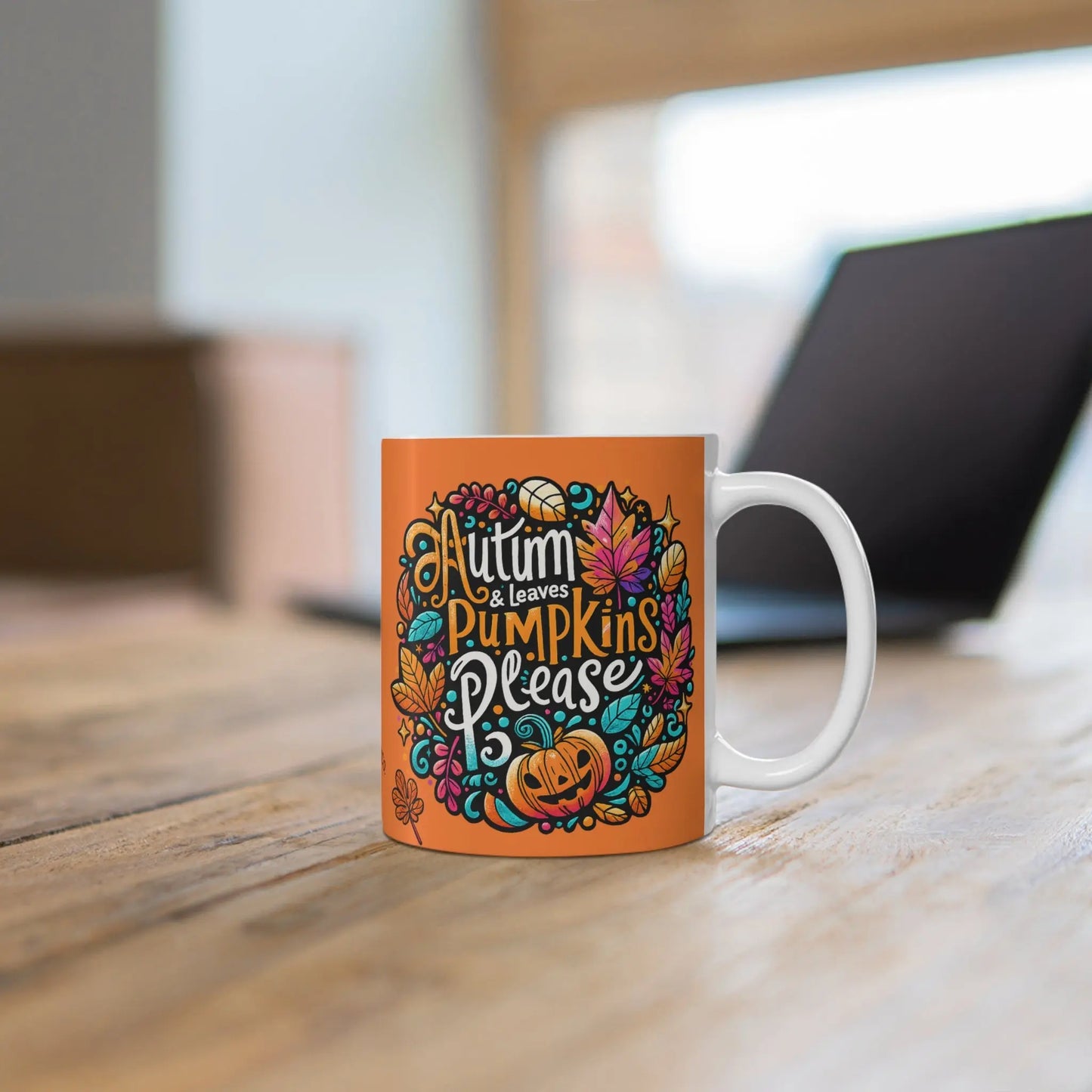 Autumn Leaves & Pumpkins Please 11oz Mug - Cups and Caffeine Co.