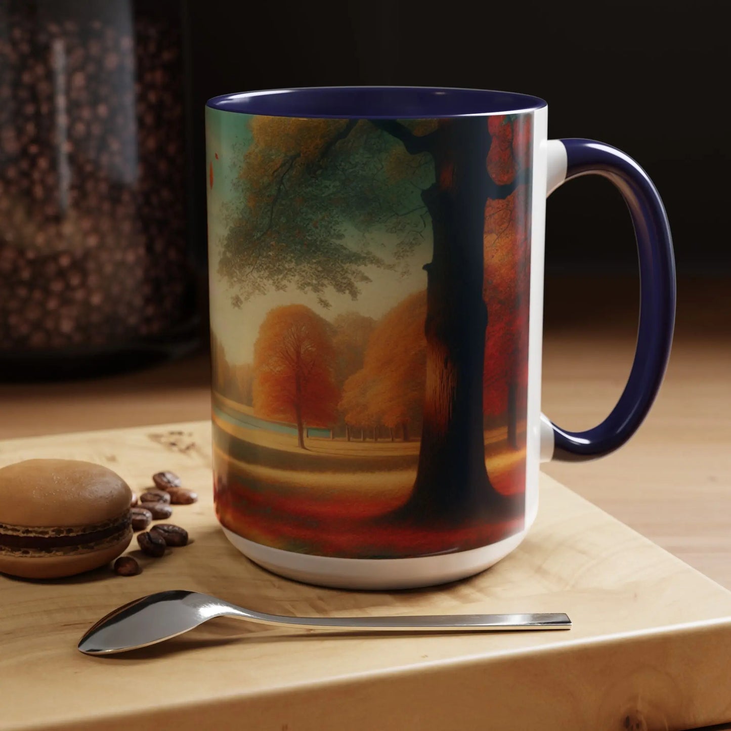 Cozy Autumn Panorama Accent Mug 15oz - Cups and Caffeine Co.
