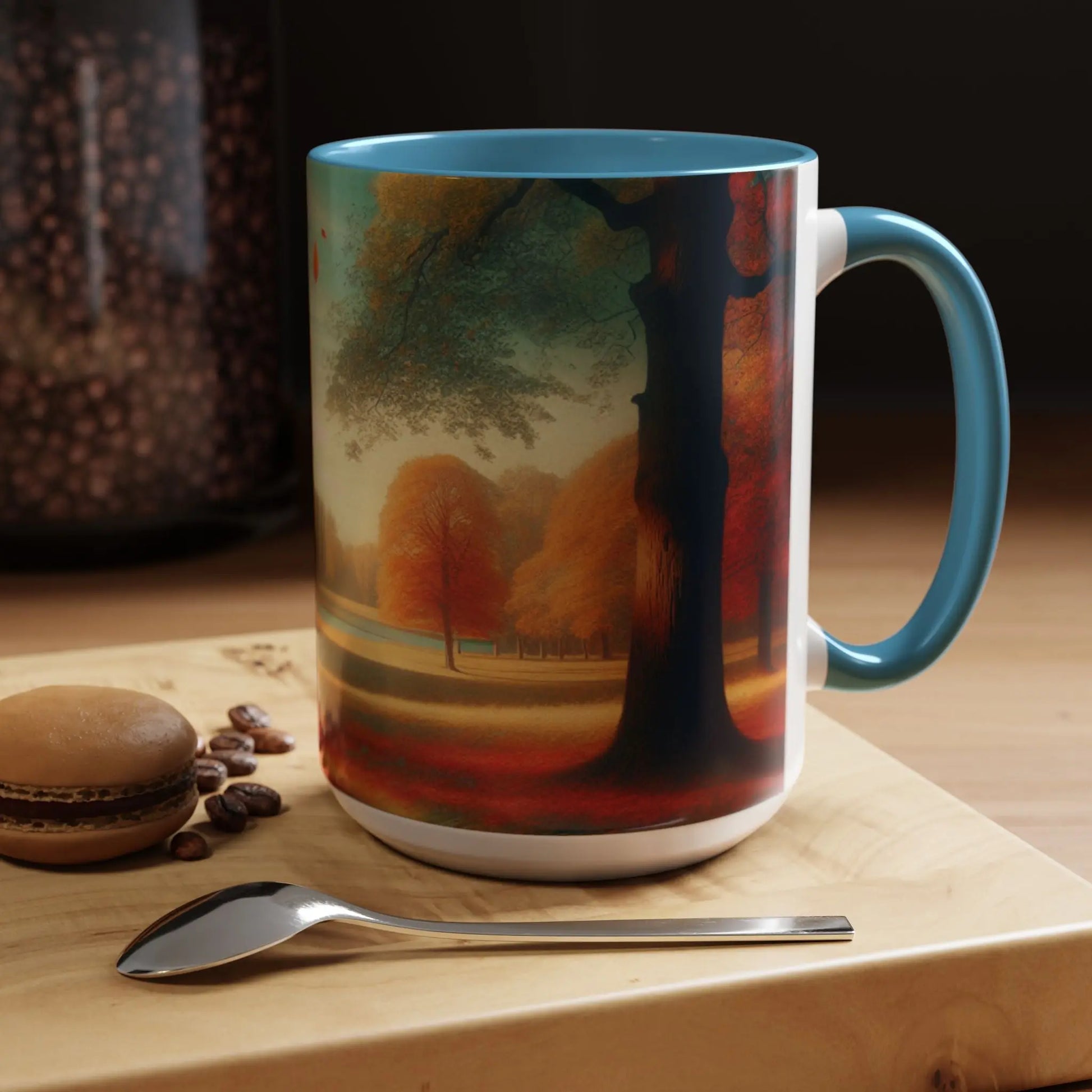 Cozy Autumn Panorama Accent Mug 15oz - Cups and Caffeine Co.