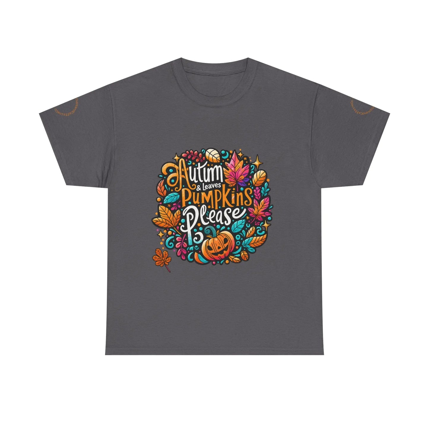 Autumn Leaves & Pumpkins Please Tee - Cups and Caffeine Co.