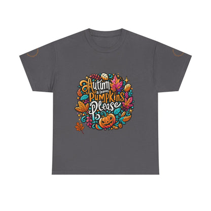 Autumn Leaves & Pumpkins Please Tee - Cups and Caffeine Co.