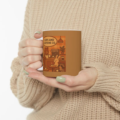 Cozy Animal-Coffee Shop Mug | Cute Coffee Cup for Animal Lovers, Gift for Friends, Tea Mug, Home Decor, Kitchenware