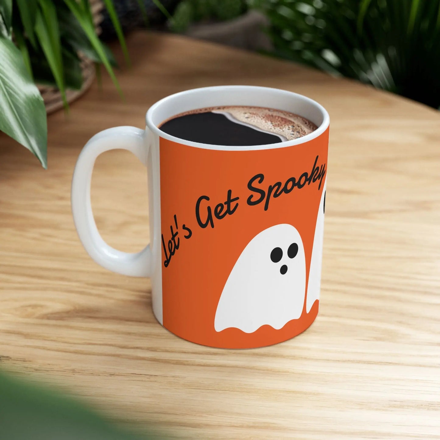 Let's Get Spooky White Version - Cute Halloween Mug 11/15oz - Cups and Caffeine Co.