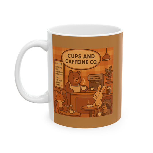 Cozy Animal-Coffee Shop Mug | Cute Coffee Cup for Animal Lovers, Gift for Friends, Tea Mug, Home Decor, Kitchenware