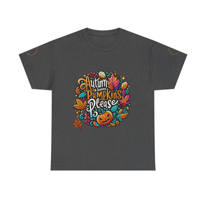 Autumn Leaves & Pumpkins Please Tee - Cups and Caffeine Co.