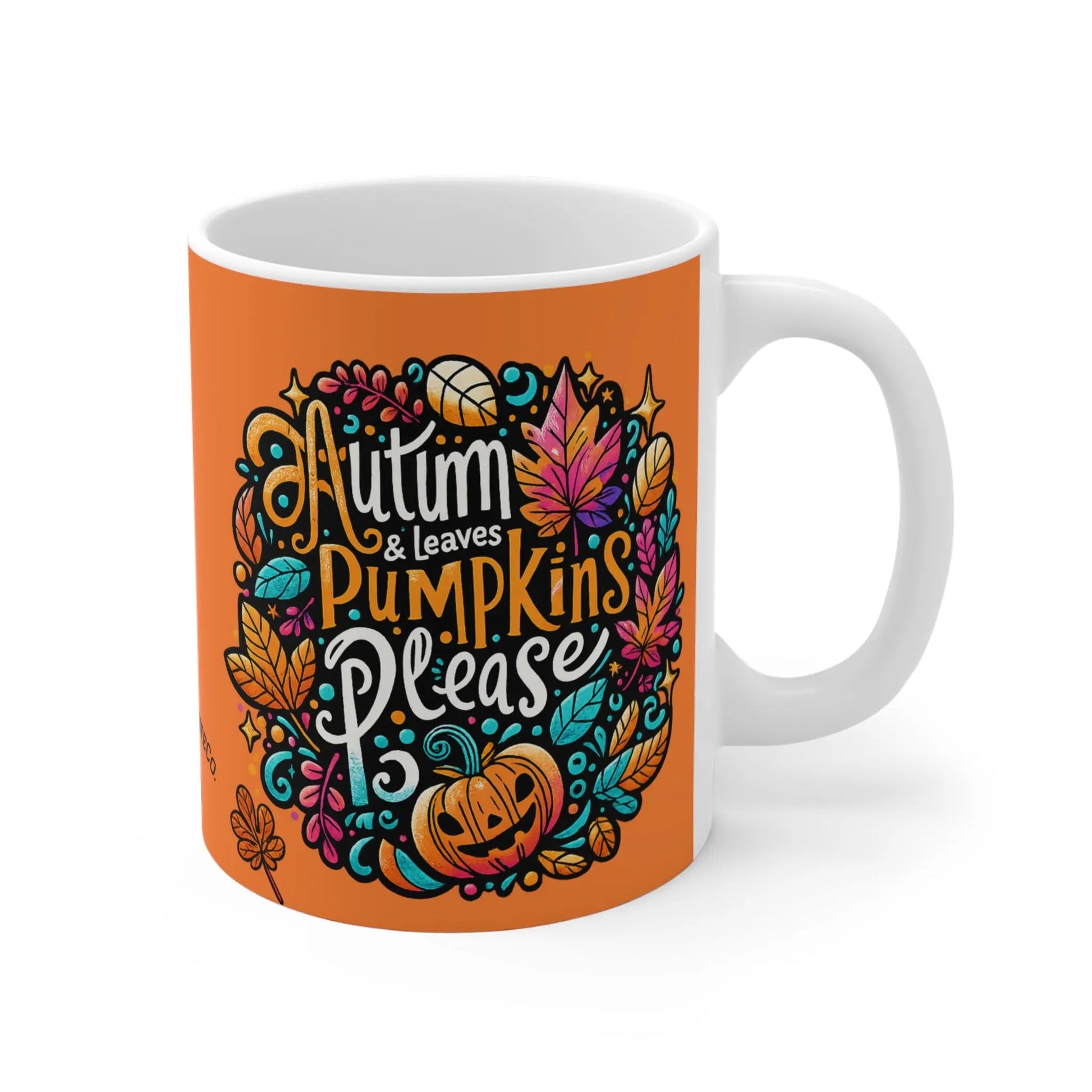 Autumn Leaves & Pumpkins Please 11oz Mug - Cups and Caffeine Co.