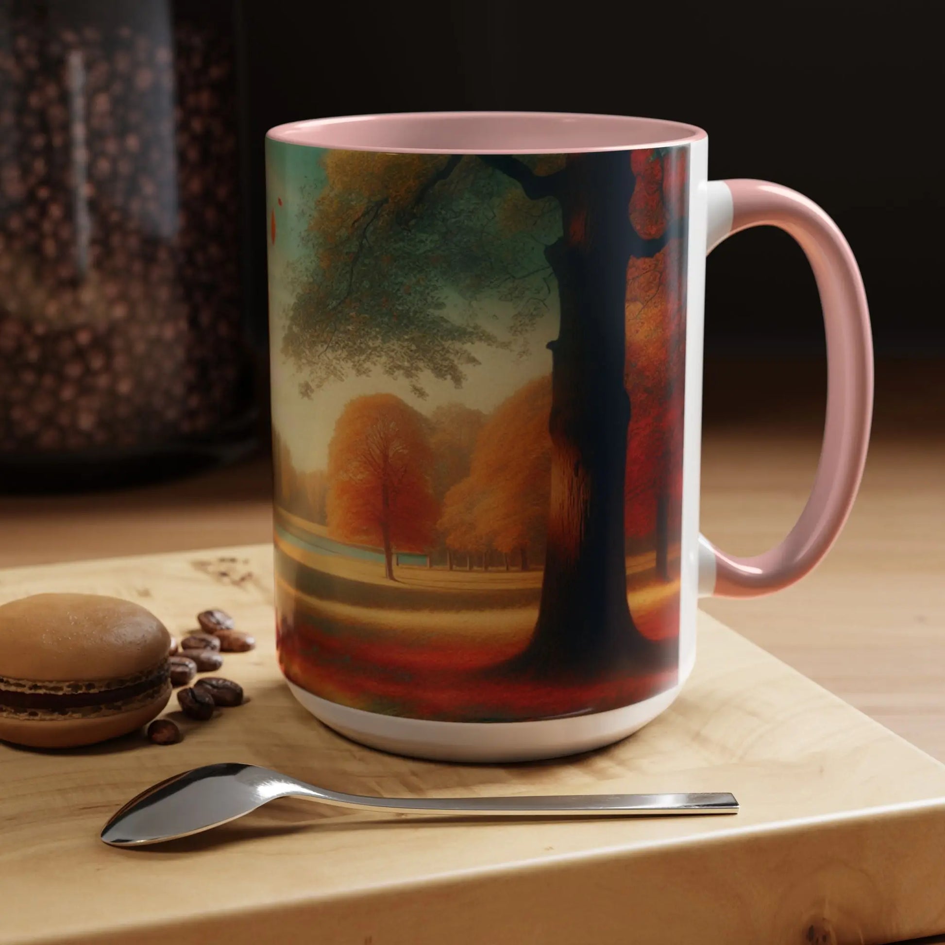 Cozy Autumn Panorama Accent Mug 15oz - Cups and Caffeine Co.