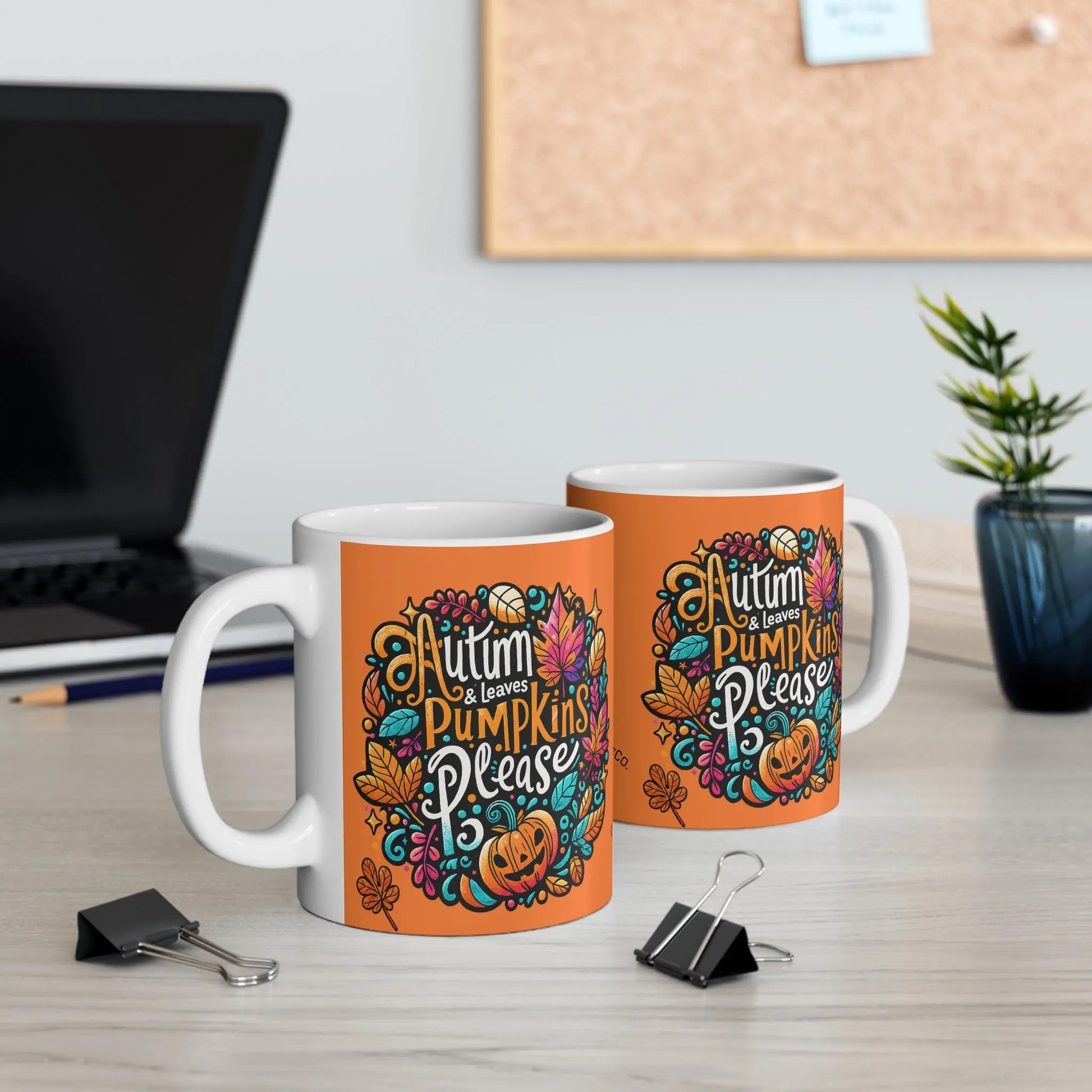 Autumn Leaves & Pumpkins Please 11oz Mug - Cups and Caffeine Co.