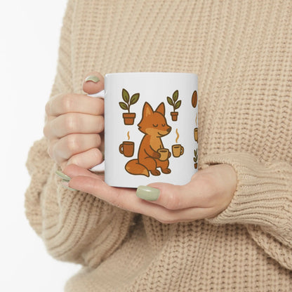 Cute Animal Coffee Mug - Bear and Fox design