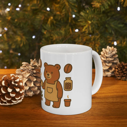 Cute Animal Coffee Mug - Bear and Fox design