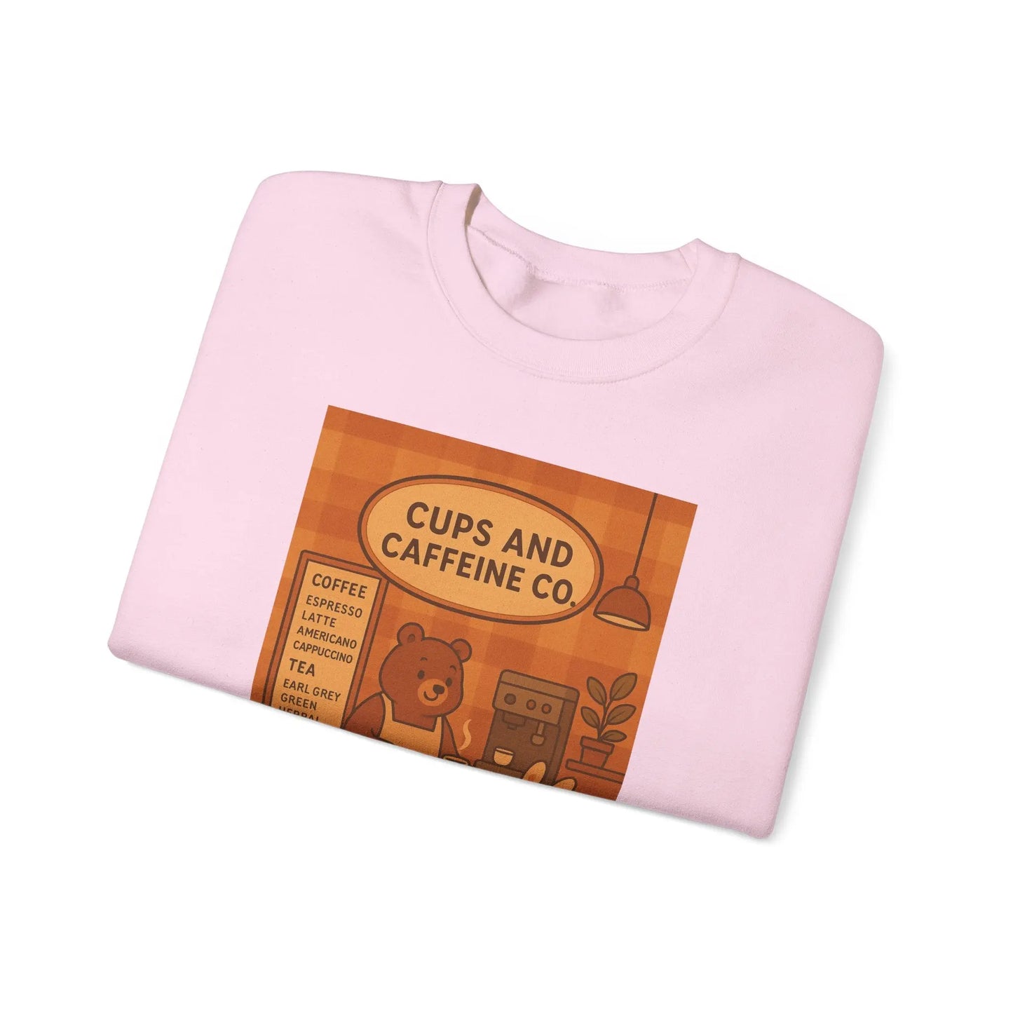 Coffee Shop Unisex Crewneck Sweatshirt | Cozy Gift for Baristas, Cute Animal Print, Fall Apparel Printify