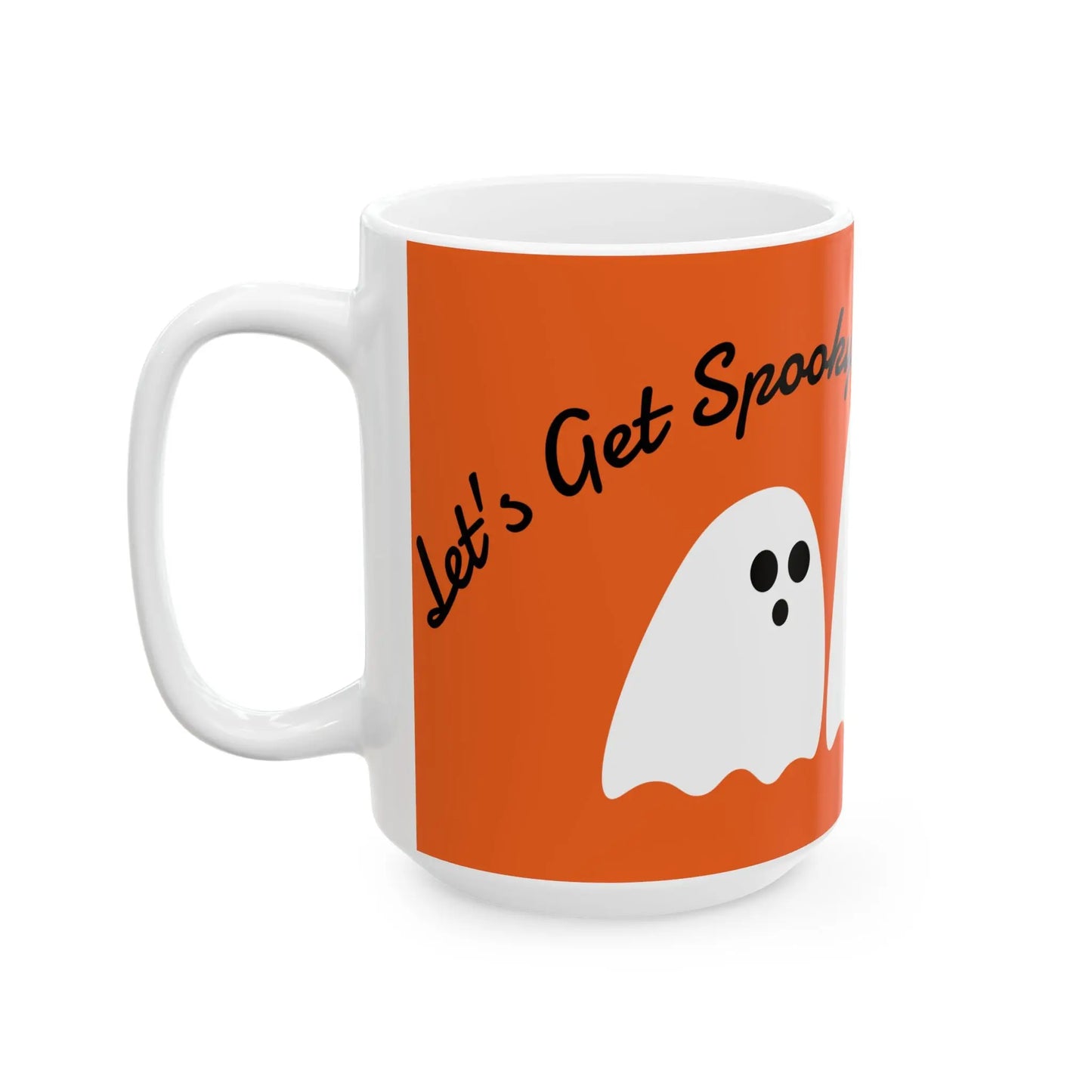 Let's Get Spooky White Version - Cute Halloween Mug 11/15oz - Cups and Caffeine Co.