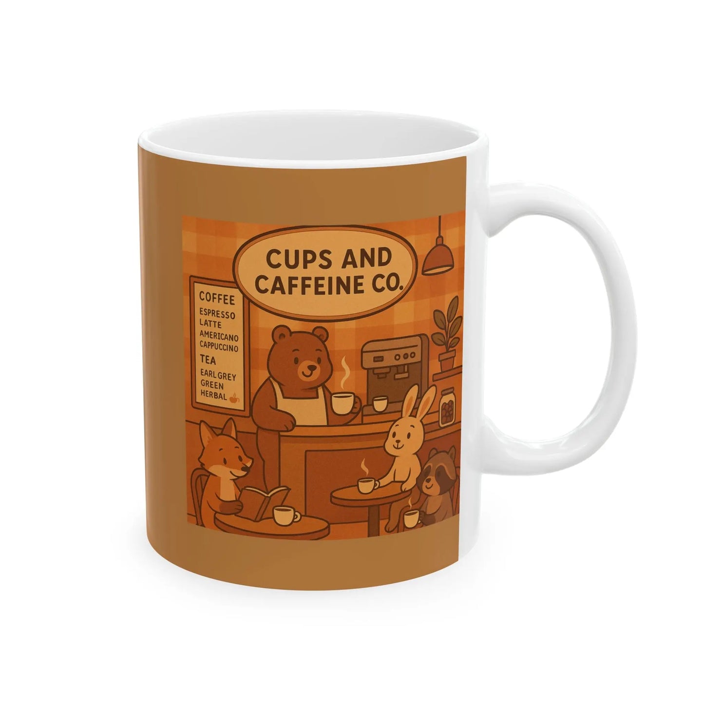 Cozy Animal-Coffee Shop Mug | Cute Coffee Cup for Animal Lovers, Gift for Friends, Tea Mug, Home Decor, Kitchenware