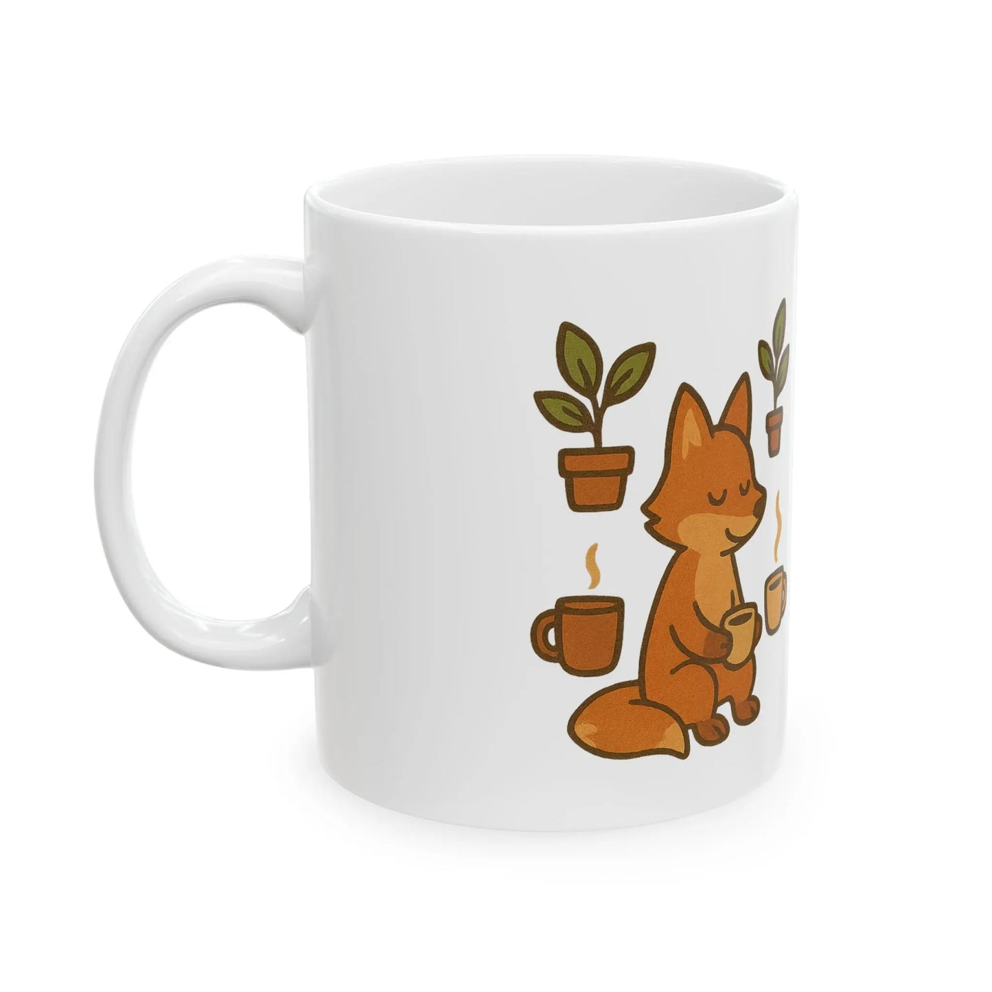 Cute Animal Coffee Mug - Bear and Fox design
