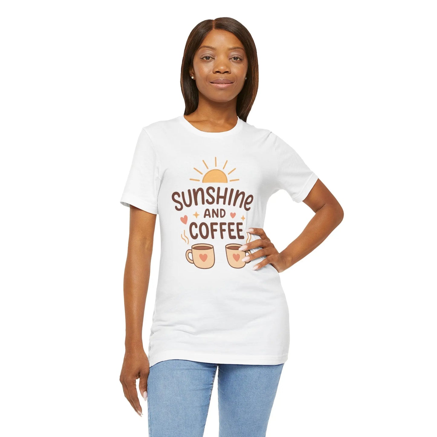 Sunshine and Coffee Tee - Cozy and Comfortable Sunshine Tee Printify