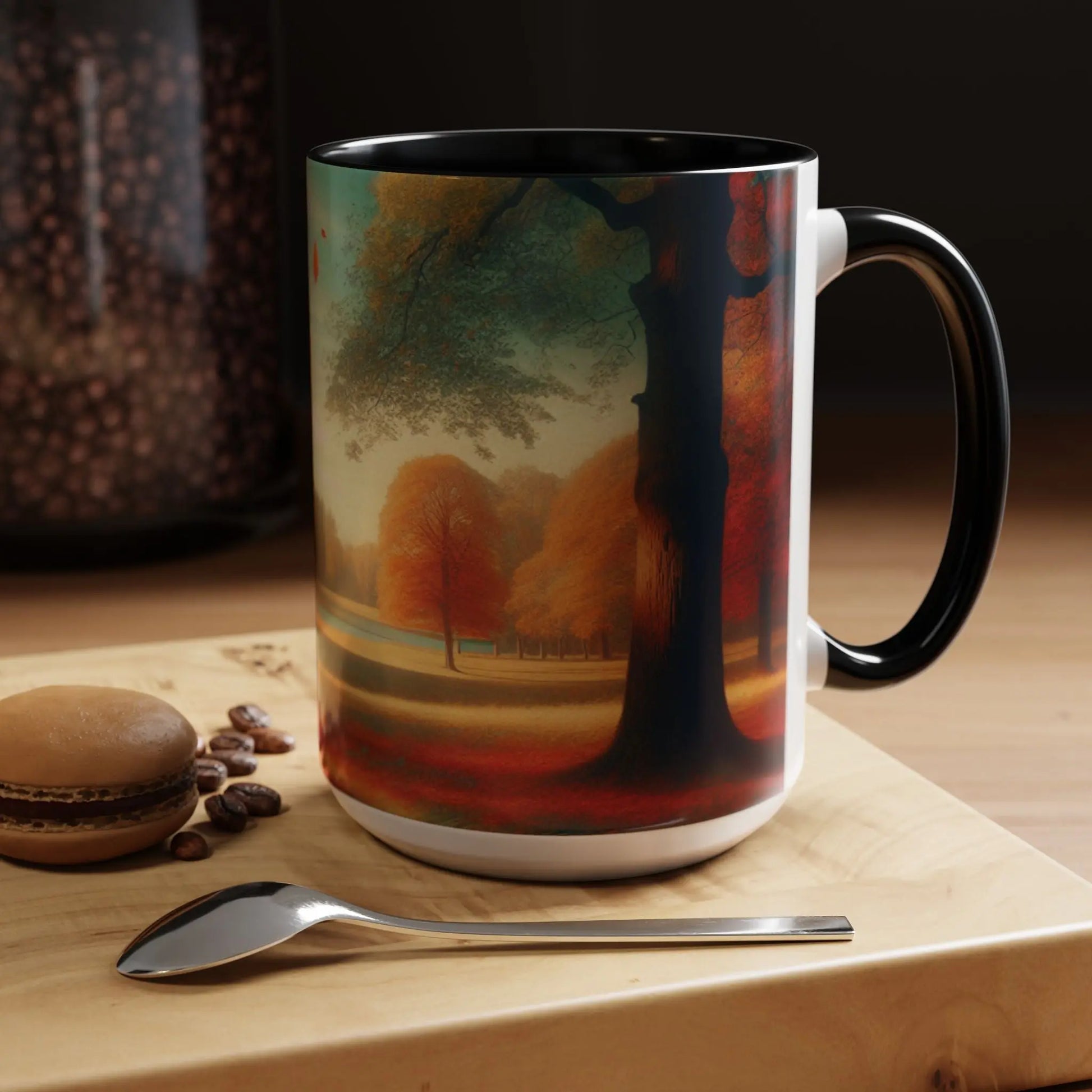 Cozy Autumn Panorama Accent Mug 15oz - Cups and Caffeine Co.