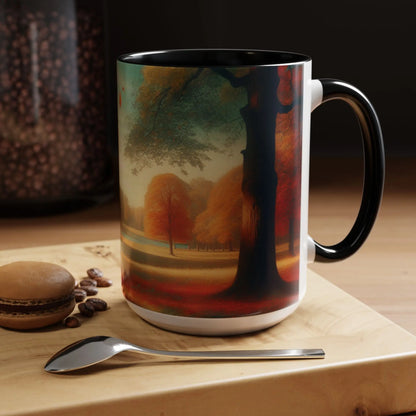 Cozy Autumn Panorama Accent Mug 15oz - Cups and Caffeine Co.