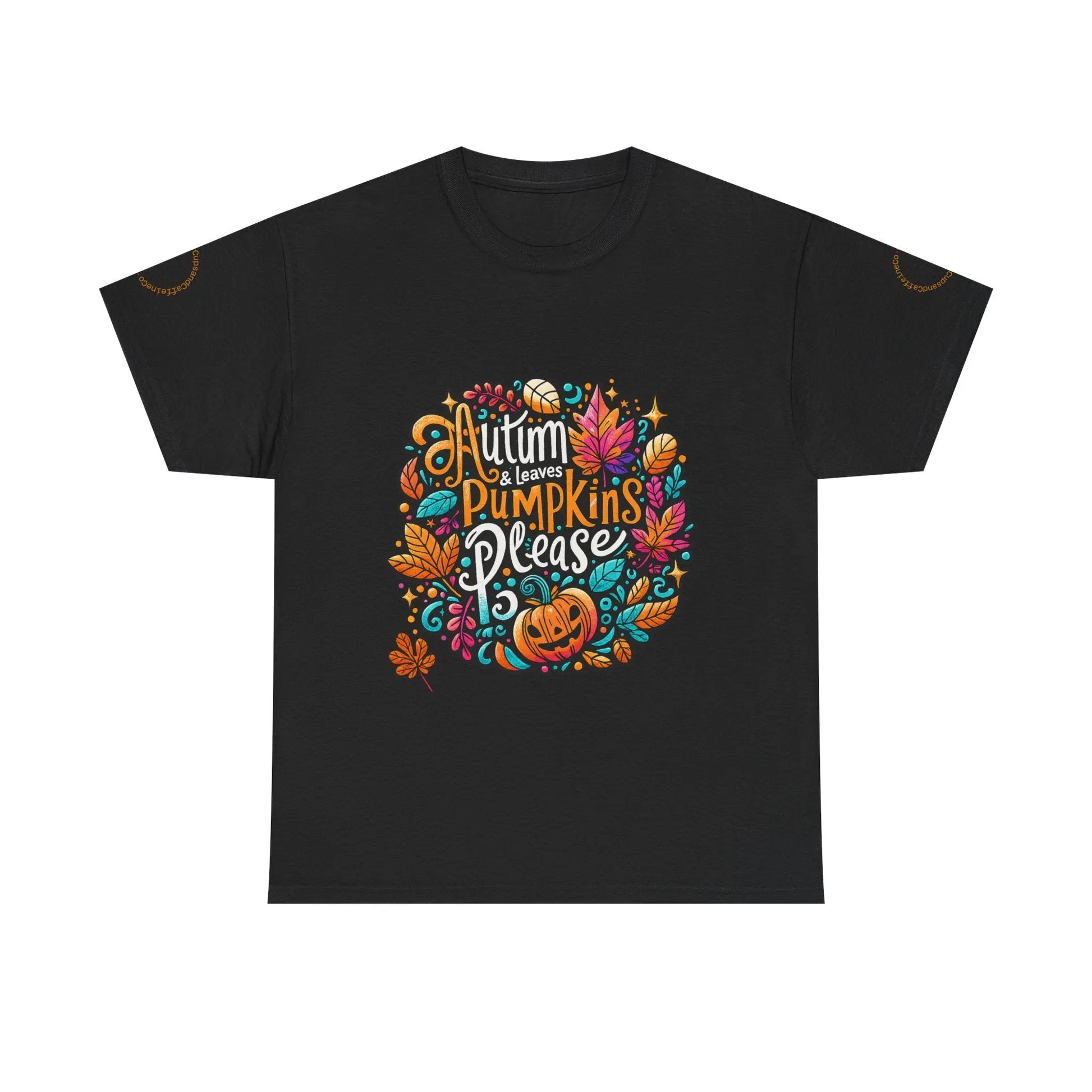 Autumn Leaves & Pumpkins Please Tee - Cups and Caffeine Co.