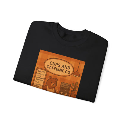 Coffee Shop Unisex Crewneck Sweatshirt | Cozy Gift for Baristas, Cute Animal Print, Fall Apparel Printify